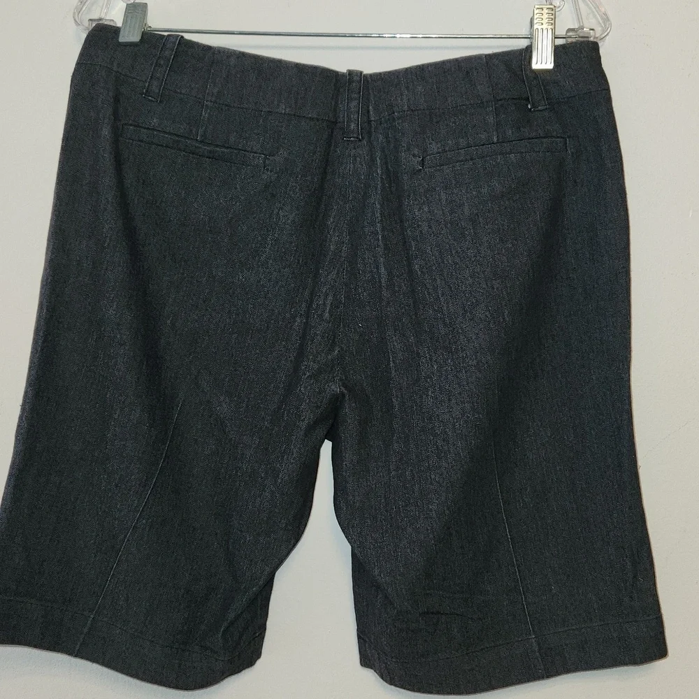 Sandro Charcoal Denim Cotton Blend Bermuda Sailor Shorts Size 10P NWOT